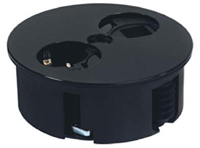 Bachmann Twist 931.101, 1x Schutzkontakt-Steckdose, 2X Keystone, schwarz