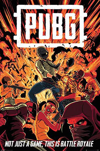 empireposter PUBG - PlayerUnknown’s Battlegrounds - Boom - Game Videospiel Poster - Grösse 61x91,5 cm + Wechselrahmen, Shinsuke® Maxi MDF Weiss, Acryl-Scheibe
