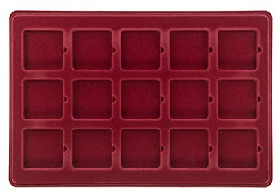 MC.Sammler Münzentableau Münztableau mit Schutzdeckel für 15 Münzen - 50mm x 50mm - Münzkoffer - Münzkassette - Verschiedene Varianten zur Auswahl | 50mm x 50mm, Münzkoffer, Münzkassette, Verschiedene Varianten zur Auswahl