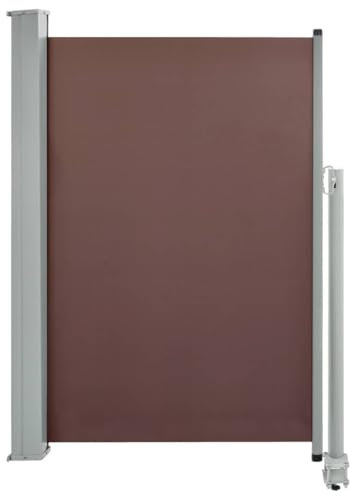 vidaXL Seitenmarkise Ausziehbar Sonnenschutz Sichtschutz Windschutz Seitenrollo Markise Seitenwandmarkise Balkon Garten Terrasse 120x300cm Braun