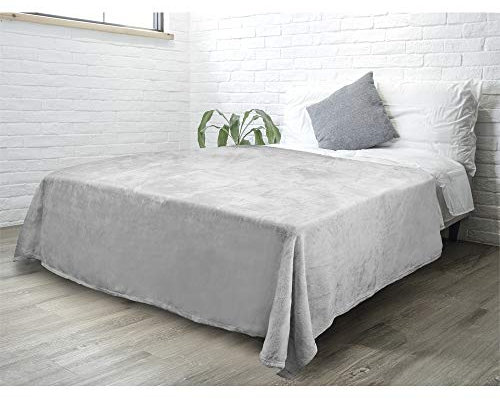 PAVILIA Fleece-Bettdecke, King-Size, superweich, flauschig, Flanell-Überwurf für Couch, Sofa, luxuriöse Plüsch-Mikrofaser, große Überwurfdecke, King-Size-Bett, gemütliches Samt-Geschenk, hellgrau, 90