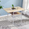 Huisen Furniture Foldable Drop Leaf Dining Kitchen Table Extendable for Small Space Apartment Dinette Folding Computer Desk Workstation Wood Tabletop with Metal Frame