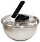 BAUMALU, Essoreuse à salade à piston 28 x 17,5 cm, design pratique, efficacité maximale, grande capacité, facile à utiliser, taille 28 x 17,5 cm, couleur inox, Acier