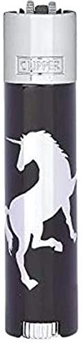 Clipper Flint Metall Metal Lighter Feuerzeug Geschenkbox Large Classic + All u Need Flaschenöffner Keyring (Unicorn Silver)