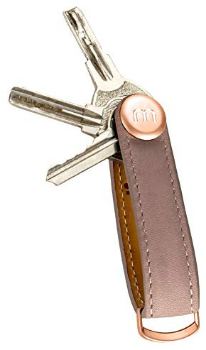 Premium Leder Damen Schlüsselhalter Smart Key Organizer Schlüssel Etui Holder Schlüsselanhänger Schlüsselbund Ring Fächer Schlüsseltasche Halter Schlüsselkette Accessoire (rosa)