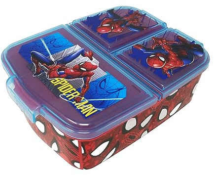 Fiambrera para niños, con compartimentos, para guardería, de plástico sin bisfenol A (UA de Spiderman)