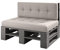 sunnypillow Palettenmöbel Europaletten Indoor und Outdoor Lounge Gartenmöbel Holz Gartenmöbel Set Lounge Möbel Terrasse Balkon Loft Stil Paletten | Grau Bank 120 x 80 cm Höhe : 30 cm