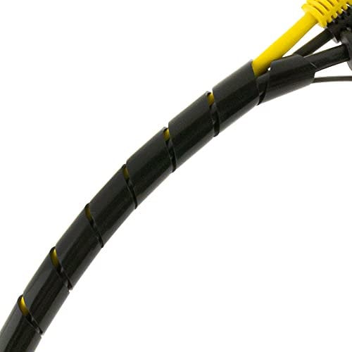 SeKi 15545 Spiralband 4-50mm 5 Meter Schwarz, Flexibler Kabelschlauch Spiralschlauch Kabel-Schutz; Zum Bündeln von Kabeln