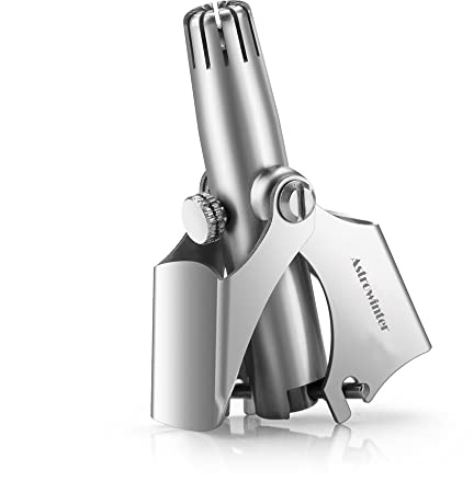 Manual Nose & Ear Hair Trimmer by Astrowinter (No Batteries Required) - Perfect Manual Stainless Steel Nose Hair Remover for Men & Women AW-007-A4