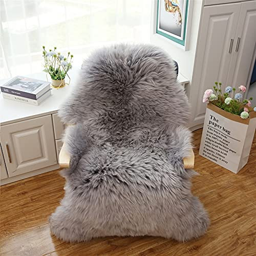 Altlue Lammfell Teppich Echtes Lammfell Fellteppich Stuhlauflage Fell Teppiche Dekofell Echtfell Sitzfell Stuhl Felle Für Stühle Sofa (70X100cm) (Color : 8)