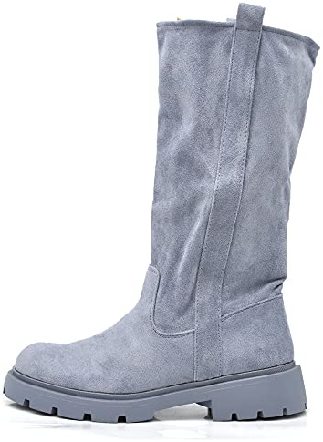 IF Fashion Scarpe da Donna Stivali Primaverili Estivi Traforati Al Polpaccio Biker Fibbie Anfibi LY70-1