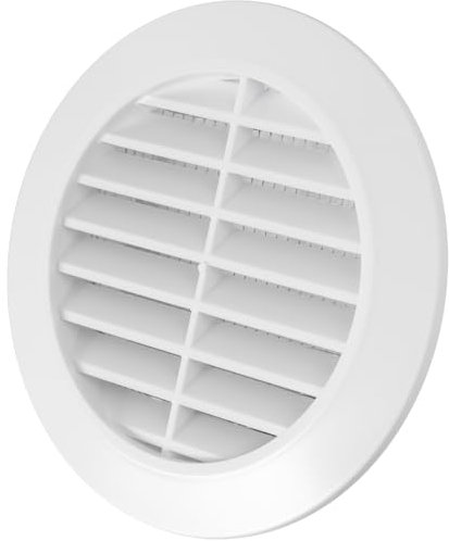 Vent Systems Rejilla de ventilación para puerta, color blanco, 10,7 cm (8 cm), rejilla de ventilación para interiores, baño, gabinete, garaje a través de la puerta, 1 pieza