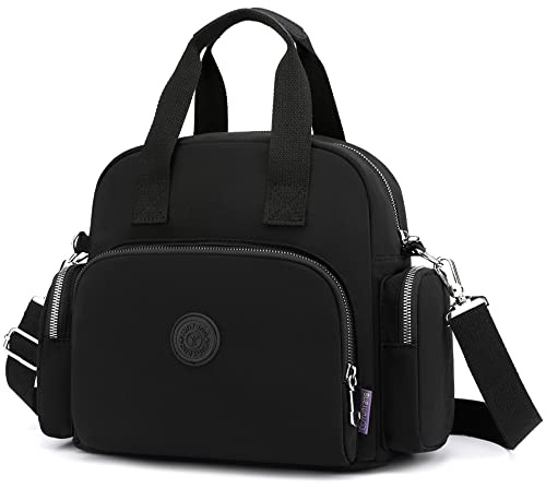 DORRISO Womens Backpack Handbag, Water Resistant Ladies Shoulder Bag Rucksack with USB Port, Multi Pocket Travel Work Casual Purse, Convertible Top Handle Bag Fits 10.5 Inch iPad Black