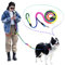 JOPOY Freihändige Hundeleine (4 m) – Starke Hundetrainingsleine, 1,3 cm Dicke Nylon-Doppelleine für kleine, mittelgroße und große Hunde, Service, Spazierengehen, Laufen (Regenbogen)