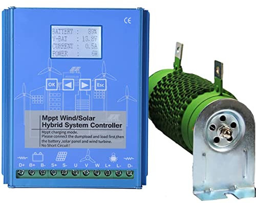 SISHUINIANHUA Contrôleur de Charge Hybride Solaire éolien, Panneau Solaire éolien de 9000W,8000w,12v
