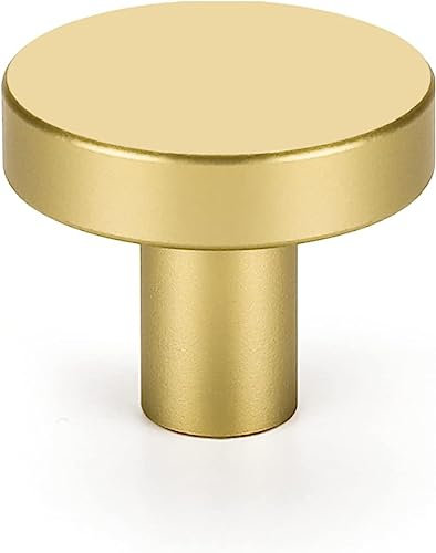 LONTAN 10 Stück Schrankknöpfe Gold Möbelknöpfe Runden Knöpfe Schrank Schubladenknauf Messing schubladenknöpf Vintage Kommodenknöpfe Gold Schubladenknöpfe Türknopf Gold für Badezimmer, LS7T001BB