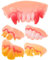 SEWACC Prothèses Dentier 5Pcs Laid Faux Dents D' Halloween Drôles Vampire de Dents Accessoires pour Jeux de rôle Approprié Fête costumée d'halloween Style aléatoire