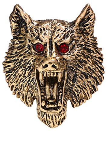 MAYIYAHO Tête de Loup en métal Broches Broches Cristal Animal Badge Hommes Costume Chemise Corsage épinglette Vintage Bijoux Broche Accessoires