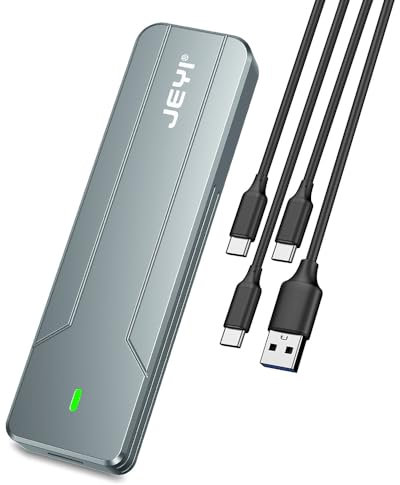JEYI M.2 Enclosure, USB 3.2 Gen 2 10Gbps M.2 NVMe SSD Enclosure NVME PCI-E M-Key External SSD Enclosure Support UASP Trim (Fits NVMe PCIe 2280 SSD JMS583A3)