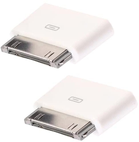 2 PCS - 8 Pin Female to 30 Pin Male Adapter | Charge & Sync Connector | Compatible with Smartphones, Tablets, Cars, Sound-Docks and More | 2 Pack White