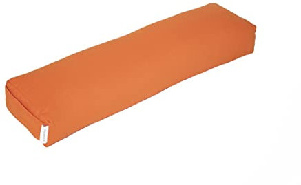 yogawood Pranayama Kissen Kapok, Maße: L 63 x B 15 x H 8 cm (ca. 12 cm hoch mit Wölbung), Farbe: Orange