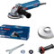 Bosch Professional kabelgebundener Winkelschleifer GWS 12-125 S (Scheiben-Ø: 125 mm, 1200 W, inkl. Vibration Control-Zusatzhandgriff, Schutzhaube, Zweilochschlüssel)