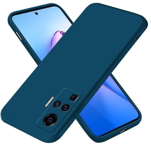 EASSGU Coque pour Vivo X51 5G (6.56 inches), Étui en Silicone TPU Souple - Bleu Saphir
