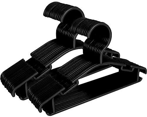 ADOV Cintres pour Vêtements de Bébé, Lot de 30, Antidérapants et Solides, Design Fin, Gain de Place, Idéals pour Chemises, Pantalons, Vestes, Robes et Autres Habits Enfant – Noir