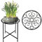 ZEECER Plant Stand, 15'' Tall Plant Stand Indoor Outdoor Set of 1, Round Rust-proof Coated Metal Plant Pot Stand Flower Stands for Indoor Plants Patio Garden Home Decor