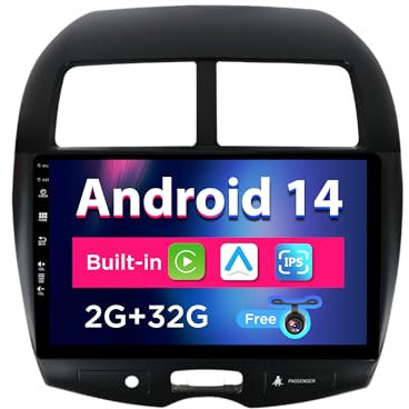 SXAUTO Android 14 IPS Car Stereo For Mitsubishi ASX (2010-2019) - 2G+32G - Wireless CarPlay/Android Auto - Rear Camera Free - 10.1 Inch 2 Din - DAB Steering Wheel Fast-boot DSP Bluetooth WIFI