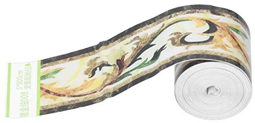 Psytfei Bordüre Selbstklebend für Badezimmer Dekor,Kinderzimmer Bordüre Floral Wand Bordüre Tapete Für Wohnzimmer Küche Badezimmer 5 X 500 cm