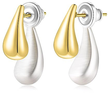 Goldene Tropfen Ohrringe Tropfen Ohrstecker in Tropfenform für Damen Tropfen Ohrringe