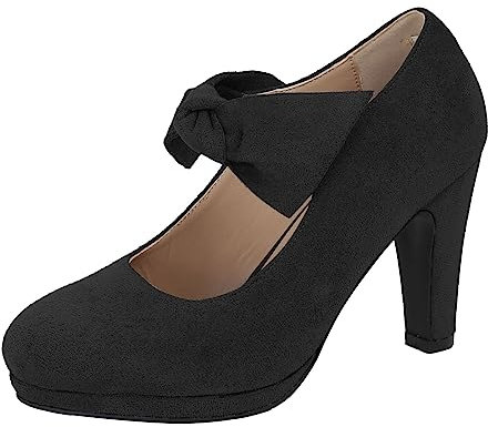 Schuhe Hochzeitsgast Damen, Blockabsatz Absatzschuhe Beige mit Riemchen Dirndl Breite Füße Bequem High Heels Pumps Sexy Zum Kleid Trachtenschuhe 2023 Elegant Slingback Spangenpumps