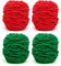 Rot Grün Strickwolle Garn 4 x 100g Handstrickgarn Häkel Strick Garn Stränge Weiches Grobes Garn für Garnprojekte Herstellung von Plüschbällen Wollhäkelgarn für Handarbeiten Pullover Decken Schals Hüte