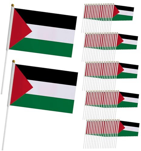 100pcs petit drapeau de la Palestine mini drapeau de pays avec drapeau en plastique 5,5x8.3 en drapeau à double face palestin