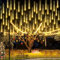 KINGCOO 288LED Meteoritenschauer Lichterketten Garten, Wasserdicht 30cm 8Tubes Fallende Regentropfen Solarleuchten Dekorative Lichtschläuche für Außen Party Hochzeit Weihnachtsbaum(Warmweiß)
