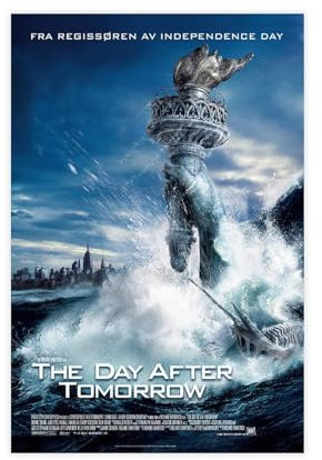 DESHVA Filmposter The Day after Tomorrow, Leinwand-Poster, Wandkunst, Dekor, Bild, Gemälde für Wohnzimmer, Schlafzimmer, Dekoration, ungerahmt, 20 x 30 cm