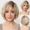 EMMOR Handgebundene Lace-Front-Perücke, 100% Echthaarperücke für Frauen, natürlich gestuft, gewellter unterschiedlicher Stil für weiße Frauen (Gemischtes Blond#)