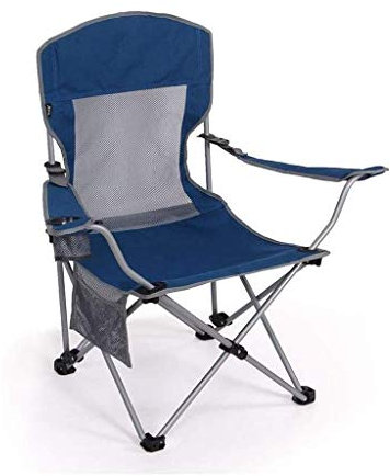 Campingstuhl, robust, klappbar, für die Lendenwirbelsäule, mit Armlehne, Getränkehalter, Klappstuhl