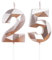 Rose Gold 25th Birthday Candles for Cake, Number 25 Candle for 25th Birthday Decorations, 3D Design Cake Topper Decor for Women Men Birthday Theme Party Weddings Anniversary Celebration Supplies