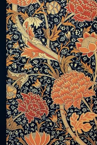 William Morris Vintage Composition Notebook. 6x9 inch format, 120 blank white pages. wallpaper cover: For notes, travel, drawings, school, college, university, journal. hardcover