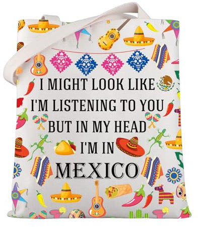 WSNANG Mexiko-Reisetasche, Mexiko, Souvenirs, Einkaufstasche, Mexiko, Junggesellinnenabschied, Geschenk, Mexiko-Liebhaber, Geschenk, Mexiko Tb, Einheitsgröße, Modern