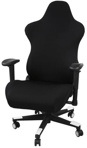Gaming Chair Cover Stretch Racing Gaming Chair Slipcover with Armrest Covers Universal Swivel Chair Cover Office Computer Chair Protector(Black)