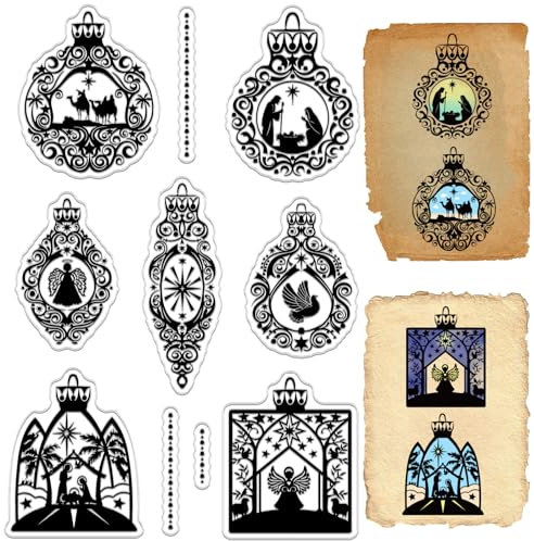craspire Christ Clear Gummistempel Vintage Lampe Wiederverwendbare Transparente Silikonstempelsiegel Für Weihnachten DIY Scrapbooking Journaling Kartenherstellung Dekor Fotoalbum Dekorativ