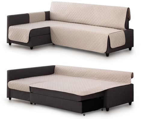 Milica Gepolsterter Bezug kompatibel mit IKEA Friheten Ecksofa | Waschbarer Schutz in elegantem Design | Für Linke oder rechte Chaiselongue geeignet | Für Haustiere und Kinder geeignet | Farbe Beige