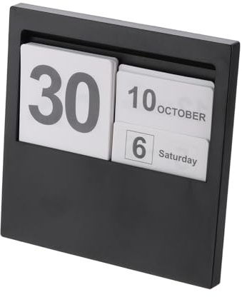 PATIKIL Insert Perpetual Calendar, Desktop Plastic Calendar Stand Month Week Date Display for Desk Shop Office Home Decoration, Black