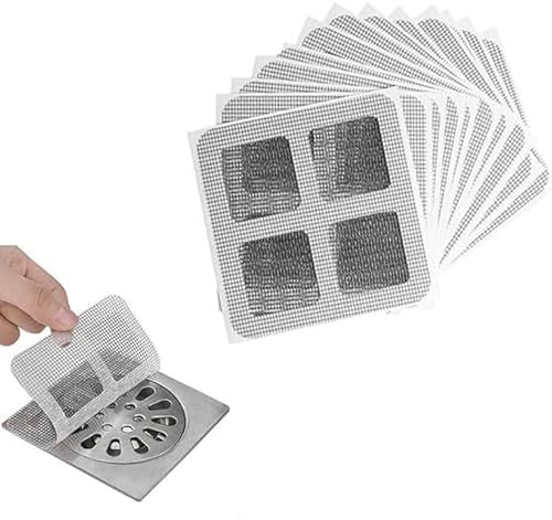 Duschabfluss Haarfänger Netzaufkleber Abflusssieb für Dusche Haare Haarsieb für Waschbecken Sieb für Küchenspüle Duschrinne (100)