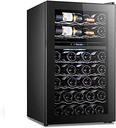 XNYXLPP Réfrigérateur à vin Rouge Réfrigérateur 38 Bouteilles Cave à vin monozone Réfrigérateur à vin Porte Double en Verre Circulation Hydratante