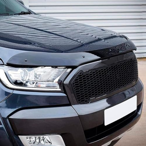 Oneway Motorhaubenschutz passgenau | kompatibel mit Ford Ranger T7/T8 2015-2022 - Schwarz glänzend