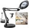 Lupe mit Licht und Ständer 15X Leselupe mit Licht für Senioren Groß LED Lupenleuchte mit Klemme Lupenlampe mit 5 Farbmodi Dimmbare Diamond Painting Zubehör für Lesen Basteln Juweliere Modellbau